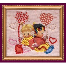 Magnets Bead embroidery kit Hearts