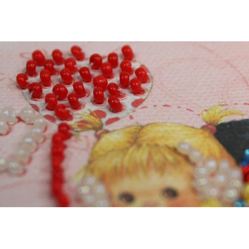 Magnets Bead embroidery kit Hearts, AMA-070 by Abris Art - buy online! ✿ Fast delivery ✿ Factory price ✿ Wholesale and retail ✿ Purchase Kits for embroidery magnets with beads on canvas