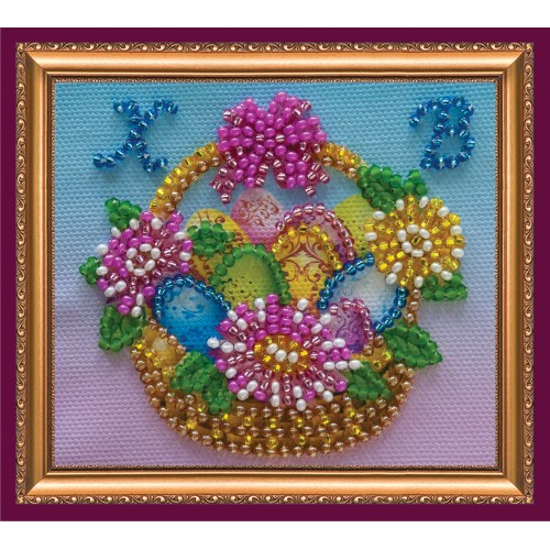 Magnets Bead embroidery kit Easter basket – 1, AMA-074 by Abris Art - buy online! ✿ Fast delivery ✿ Factory price ✿ Wholesale and retail ✿ Purchase Kits for embroidery magnets with beads on canvas