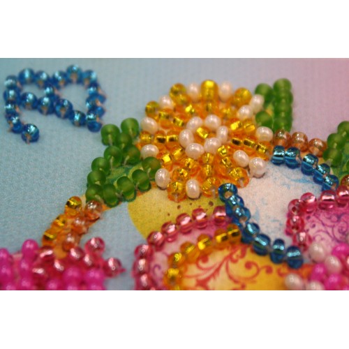 Magnets Bead embroidery kit Easter basket – 1, AMA-074 by Abris Art - buy online! ✿ Fast delivery ✿ Factory price ✿ Wholesale and retail ✿ Purchase Kits for embroidery magnets with beads on canvas