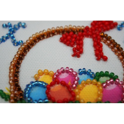 Magnets Bead embroidery kit Easter basket – 2, AMA-075 by Abris Art - buy online! ✿ Fast delivery ✿ Factory price ✿ Wholesale and retail ✿ Purchase Kits for embroidery magnets with beads on canvas