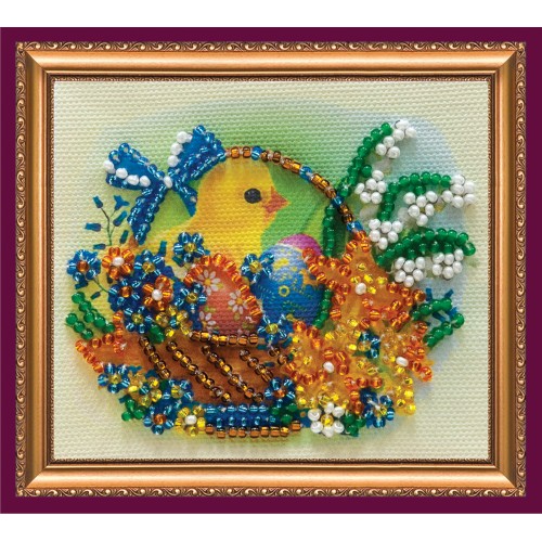 Magnets Bead embroidery kit Easter basket – 3, AMA-077 by Abris Art - buy online! ✿ Fast delivery ✿ Factory price ✿ Wholesale and retail ✿ Purchase Kits for embroidery magnets with beads on canvas