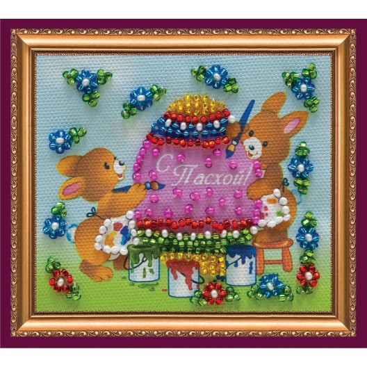 Magnets Bead embroidery kit Easter still-life – 6, AMA-079 by Abris Art - buy online! ✿ Fast delivery ✿ Factory price ✿ Wholesale and retail ✿ Purchase Kits for embroidery magnets with beads on canvas