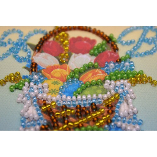 Magnets Bead embroidery kit Easter basket – 4, AMA-080 by Abris Art - buy online! ✿ Fast delivery ✿ Factory price ✿ Wholesale and retail ✿ Purchase Kits for embroidery magnets with beads on canvas