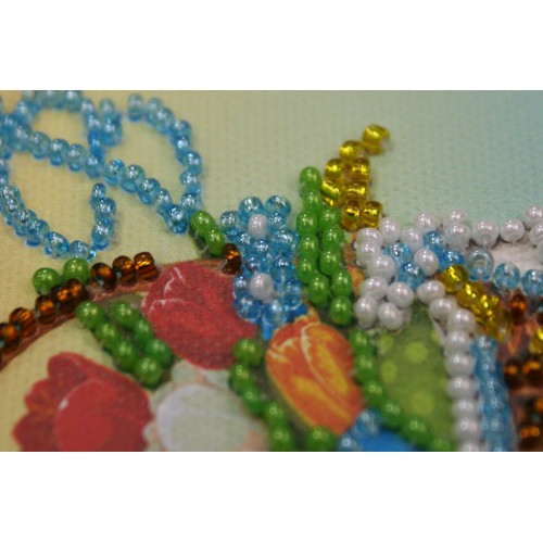 Magnets Bead embroidery kit Easter basket – 4, AMA-080 by Abris Art - buy online! ✿ Fast delivery ✿ Factory price ✿ Wholesale and retail ✿ Purchase Kits for embroidery magnets with beads on canvas