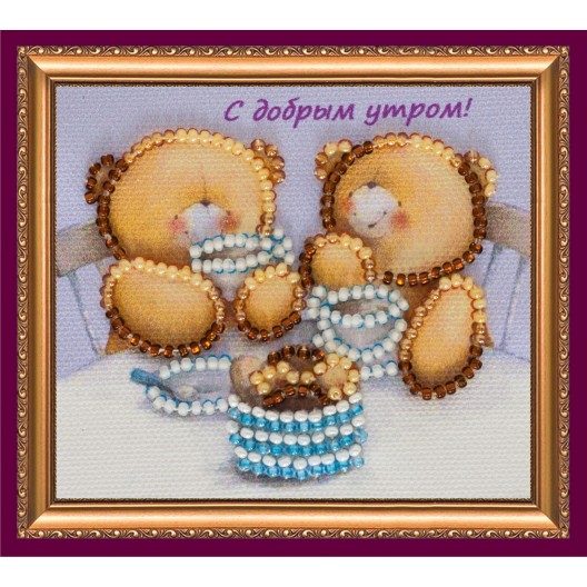 Magnets Bead embroidery kit Good Morning, AMA-084 by Abris Art - buy online! ✿ Fast delivery ✿ Factory price ✿ Wholesale and retail ✿ Purchase Kits for embroidery magnets with beads on canvas