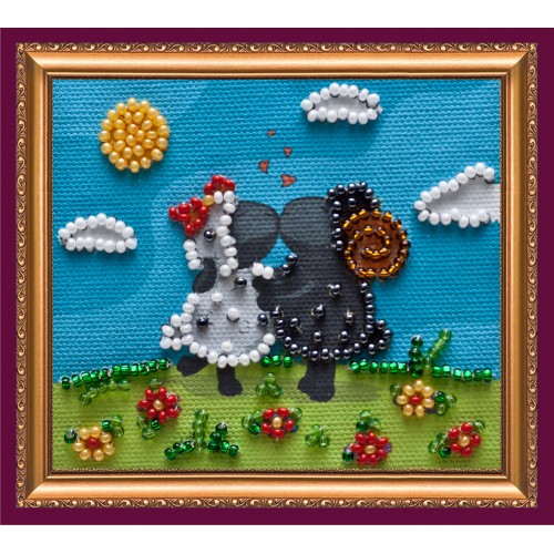 Magnets Bead embroidery kit Enamoured woollies – 1, AMA-093 by Abris Art - buy online! ✿ Fast delivery ✿ Factory price ✿ Wholesale and retail ✿ Purchase Kits for embroidery magnets with beads on canvas