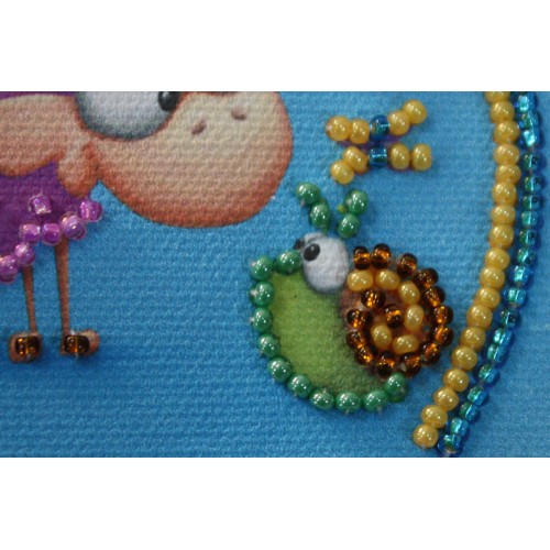 Magnets Bead embroidery kit Woolly and snail, AMA-094 by Abris Art - buy online! ✿ Fast delivery ✿ Factory price ✿ Wholesale and retail ✿ Purchase Kits for embroidery magnets with beads on canvas