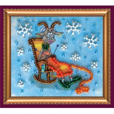 Magnets Bead embroidery kit Goat crocheter