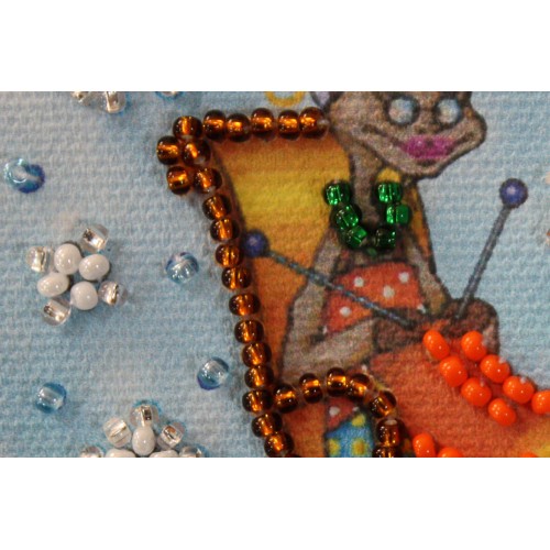 Magnets Bead embroidery kit Goat crocheter, AMA-100 by Abris Art - buy online! ✿ Fast delivery ✿ Factory price ✿ Wholesale and retail ✿ Purchase Kits for embroidery magnets with beads on canvas