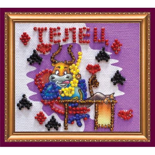 Magnets Bead embroidery kit Taurus, AMA-102 by Abris Art - buy online! ✿ Fast delivery ✿ Factory price ✿ Wholesale and retail ✿ Purchase Kits for embroidery magnets with beads on canvas