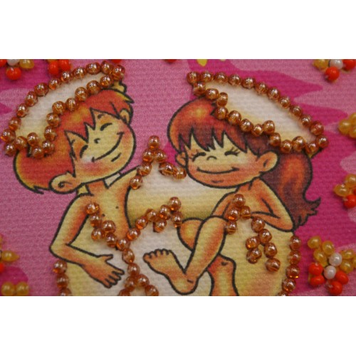 Magnets Bead embroidery kit Gemini, AMA-103 by Abris Art - buy online! ✿ Fast delivery ✿ Factory price ✿ Wholesale and retail ✿ Purchase Kits for embroidery magnets with beads on canvas