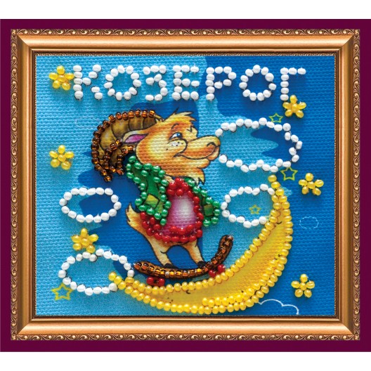 Magnets Bead embroidery kit Capricorn, AMA-110 by Abris Art - buy online! ✿ Fast delivery ✿ Factory price ✿ Wholesale and retail ✿ Purchase Kits for embroidery magnets with beads on canvas