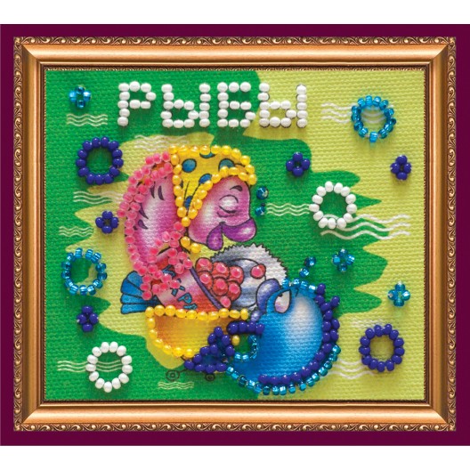 Magnets Bead embroidery kit Pisces, AMA-112 by Abris Art - buy online! ✿ Fast delivery ✿ Factory price ✿ Wholesale and retail ✿ Purchase Kits for embroidery magnets with beads on canvas