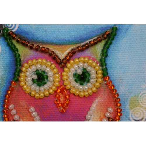 Magnets Bead embroidery kit Owl – 1, AMA-113 by Abris Art - buy online! ✿ Fast delivery ✿ Factory price ✿ Wholesale and retail ✿ Purchase Kits for embroidery magnets with beads on canvas