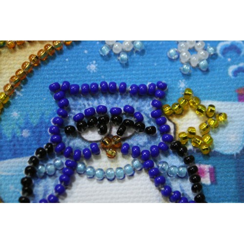 Magnets Bead embroidery kit Owl – 2, AMA-114 by Abris Art - buy online! ✿ Fast delivery ✿ Factory price ✿ Wholesale and retail ✿ Purchase Kits for embroidery magnets with beads on canvas
