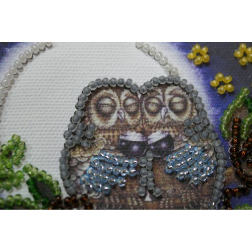 Magnets Bead embroidery kit Owl – 3, AMA-115 by Abris Art - buy online! ✿ Fast delivery ✿ Factory price ✿ Wholesale and retail ✿ Purchase Kits for embroidery magnets with beads on canvas