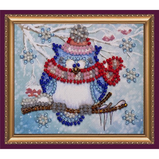 Magnets Bead embroidery kit Owl – 5, AMA-117 by Abris Art - buy online! ✿ Fast delivery ✿ Factory price ✿ Wholesale and retail ✿ Purchase Kits for embroidery magnets with beads on canvas