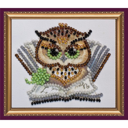 Magnets Bead embroidery kit Owl – 7, AMA-119 by Abris Art - buy online! ✿ Fast delivery ✿ Factory price ✿ Wholesale and retail ✿ Purchase Kits for embroidery magnets with beads on canvas