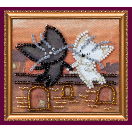 Magnets Bead embroidery kit Fly with cats, AMA-123 by Abris Art - buy online! ✿ Fast delivery ✿ Factory price ✿ Wholesale and retail ✿ Purchase Kits for embroidery magnets with beads on canvas