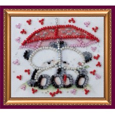 Magnets Bead embroidery kit Bears under umbrella