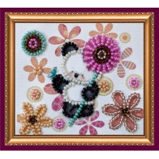 Magnets Bead embroidery kit Bear and flowers