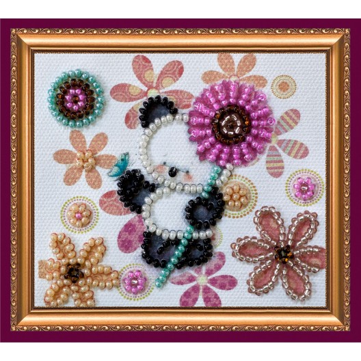 Magnets Bead embroidery kit Bear and flowers, AMA-127 by Abris Art - buy online! ✿ Fast delivery ✿ Factory price ✿ Wholesale and retail ✿ Purchase Kits for embroidery magnets with beads on canvas