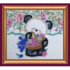 Magnets Bead embroidery kit Bear and Forget-me-not