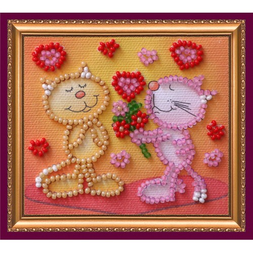 Magnets Bead embroidery kit I love you, AMA-133 by Abris Art - buy online! ✿ Fast delivery ✿ Factory price ✿ Wholesale and retail ✿ Purchase Kits for embroidery magnets with beads on canvas