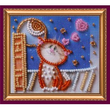 Magnets Bead embroidery kit Cat in love