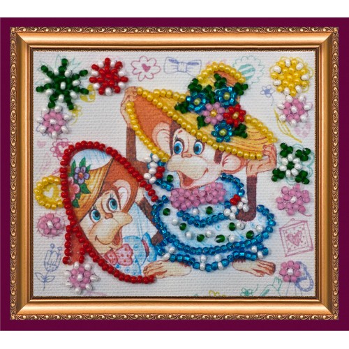 Magnets Bead embroidery kit Fashion hat, AMA-137 by Abris Art - buy online! ✿ Fast delivery ✿ Factory price ✿ Wholesale and retail ✿ Purchase Kits for embroidery magnets with beads on canvas