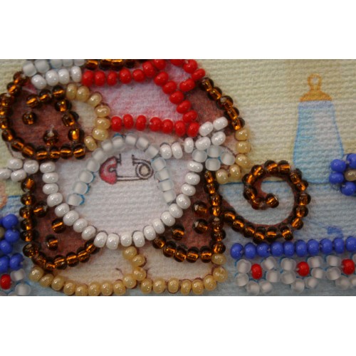 Magnets Bead embroidery kit Little monkey, AMA-138 by Abris Art - buy online! ✿ Fast delivery ✿ Factory price ✿ Wholesale and retail ✿ Purchase Kits for embroidery magnets with beads on canvas