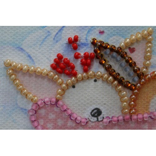 Magnets Bead embroidery kit Doggie with goodies, AMA-141 by Abris Art - buy online! ✿ Fast delivery ✿ Factory price ✿ Wholesale and retail ✿ Purchase Kits for embroidery magnets with beads on canvas