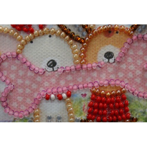 Magnets Bead embroidery kit Doggie with goodies, AMA-141 by Abris Art - buy online! ✿ Fast delivery ✿ Factory price ✿ Wholesale and retail ✿ Purchase Kits for embroidery magnets with beads on canvas