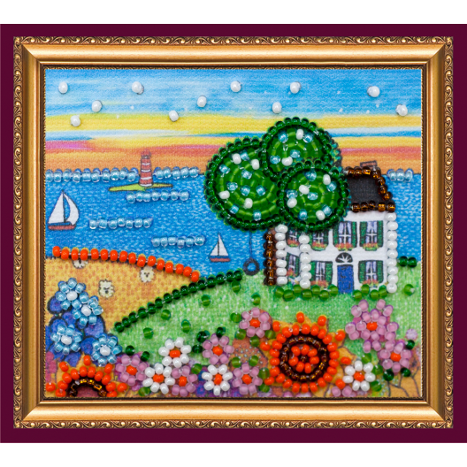 Magnets Bead embroidery kit Hello, sea, AMA-158 by Abris Art - buy online! ✿ Fast delivery ✿ Factory price ✿ Wholesale and retail ✿ Purchase Kits for embroidery magnets with beads on canvas