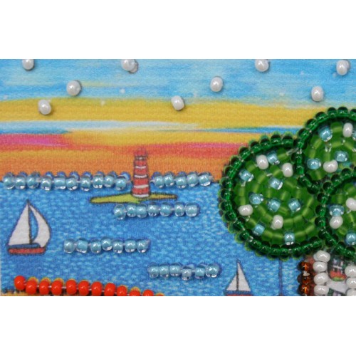 Magnets Bead embroidery kit Hello, sea, AMA-158 by Abris Art - buy online! ✿ Fast delivery ✿ Factory price ✿ Wholesale and retail ✿ Purchase Kits for embroidery magnets with beads on canvas