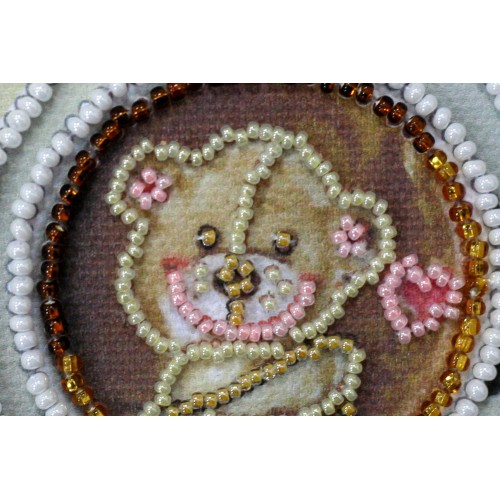 Magnets Bead embroidery kit Mishkin smile, AMA-164 by Abris Art - buy online! ✿ Fast delivery ✿ Factory price ✿ Wholesale and retail ✿ Purchase Kits for embroidery magnets with beads on canvas