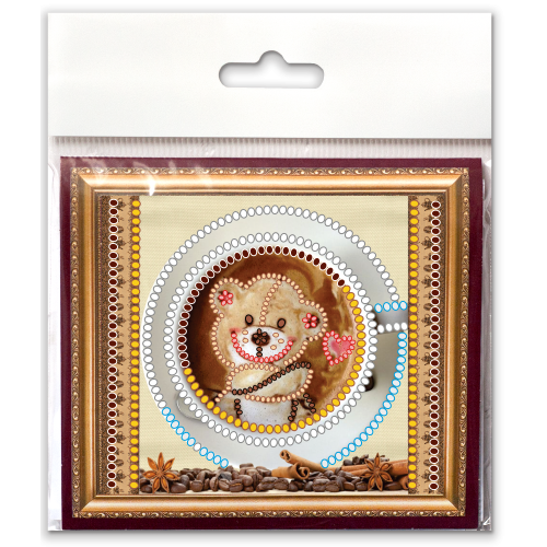 Magnets Bead embroidery kit Mishkin smile, AMA-164 by Abris Art - buy online! ✿ Fast delivery ✿ Factory price ✿ Wholesale and retail ✿ Purchase Kits for embroidery magnets with beads on canvas