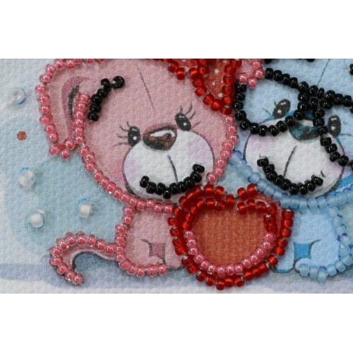 Magnets Bead embroidery kit Hearts, AMA-169 by Abris Art - buy online! ✿ Fast delivery ✿ Factory price ✿ Wholesale and retail ✿ Purchase Kits for embroidery magnets with beads on canvas