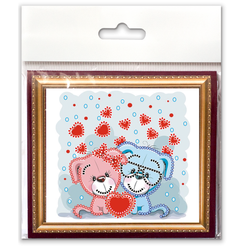 Magnets Bead embroidery kit Hearts, AMA-169 by Abris Art - buy online! ✿ Fast delivery ✿ Factory price ✿ Wholesale and retail ✿ Purchase Kits for embroidery magnets with beads on canvas