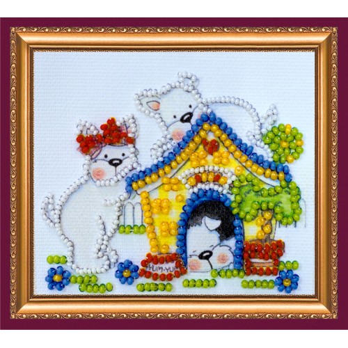 Magnets Bead embroidery kit Naughty children, AMA-174 by Abris Art - buy online! ✿ Fast delivery ✿ Factory price ✿ Wholesale and retail ✿ Purchase Kits for embroidery magnets with beads on canvas