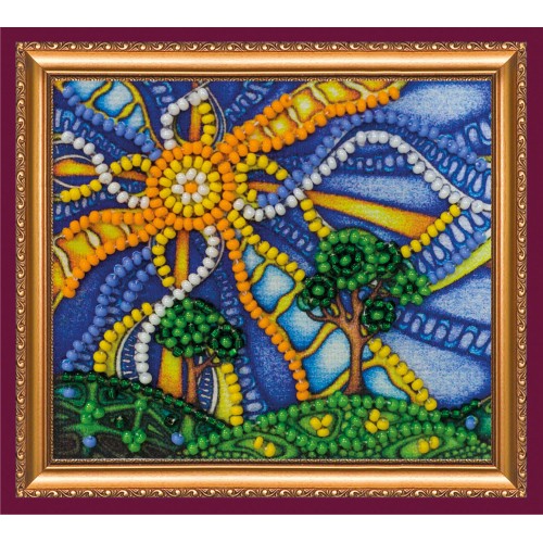 Magnets Bead embroidery kit Life-giving sun, AMA-179 by Abris Art - buy online! ✿ Fast delivery ✿ Factory price ✿ Wholesale and retail ✿ Purchase Kits for embroidery magnets with beads on canvas