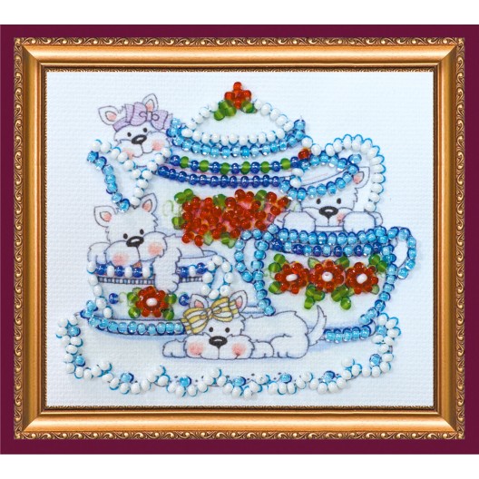 Magnets Bead embroidery kit Funny puppy, AMA-180 by Abris Art - buy online! ✿ Fast delivery ✿ Factory price ✿ Wholesale and retail ✿ Purchase Kits for embroidery magnets with beads on canvas