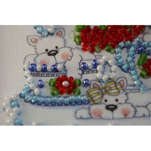 Magnets Bead embroidery kit Funny puppy, AMA-180 by Abris Art - buy online! ✿ Fast delivery ✿ Factory price ✿ Wholesale and retail ✿ Purchase Kits for embroidery magnets with beads on canvas