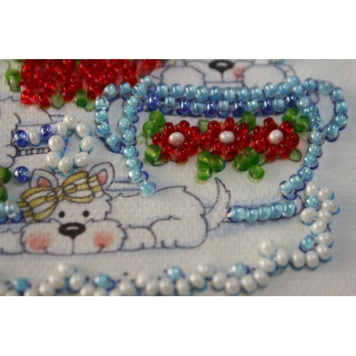 Magnets Bead embroidery kit Funny puppy, AMA-180 by Abris Art - buy online! ✿ Fast delivery ✿ Factory price ✿ Wholesale and retail ✿ Purchase Kits for embroidery magnets with beads on canvas