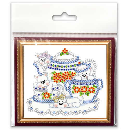 Magnets Bead embroidery kit Funny puppy, AMA-180 by Abris Art - buy online! ✿ Fast delivery ✿ Factory price ✿ Wholesale and retail ✿ Purchase Kits for embroidery magnets with beads on canvas