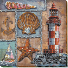 Mid-sized bead embroidery kit Seven seas (Retro)