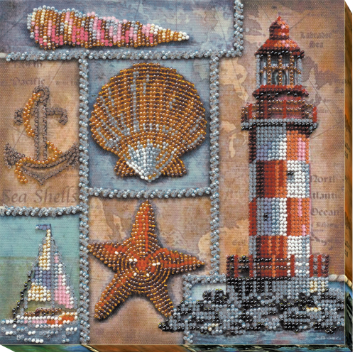 Mid-sized bead embroidery kit Seven seas (Retro), AMB-002 by Abris Art - buy online! ✿ Fast delivery ✿ Factory price ✿ Wholesale and retail ✿ Purchase Sets MIDI for beadwork