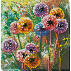 Mid-sized bead embroidery kit Multi-colored balls (Flowers)
