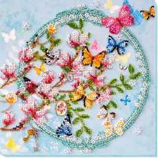 Mid-sized bead embroidery kit Keys to the spring (Flowers)